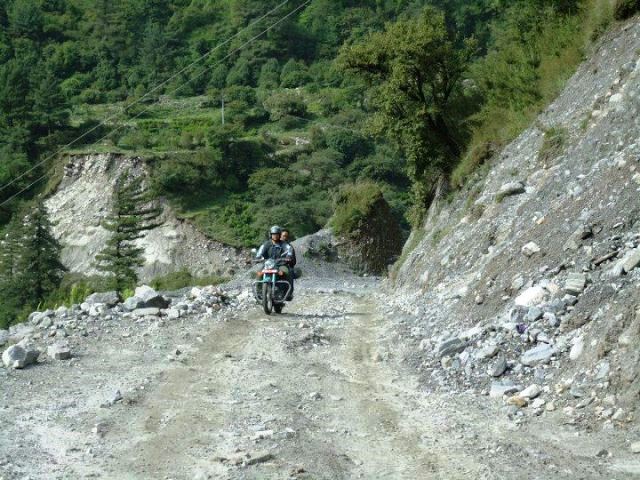 Gaining elevation towards Mustang Valley, Nepal motorbike ride