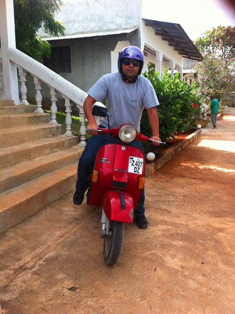 Riding Vespa scooter to Kendwa Zanzibar