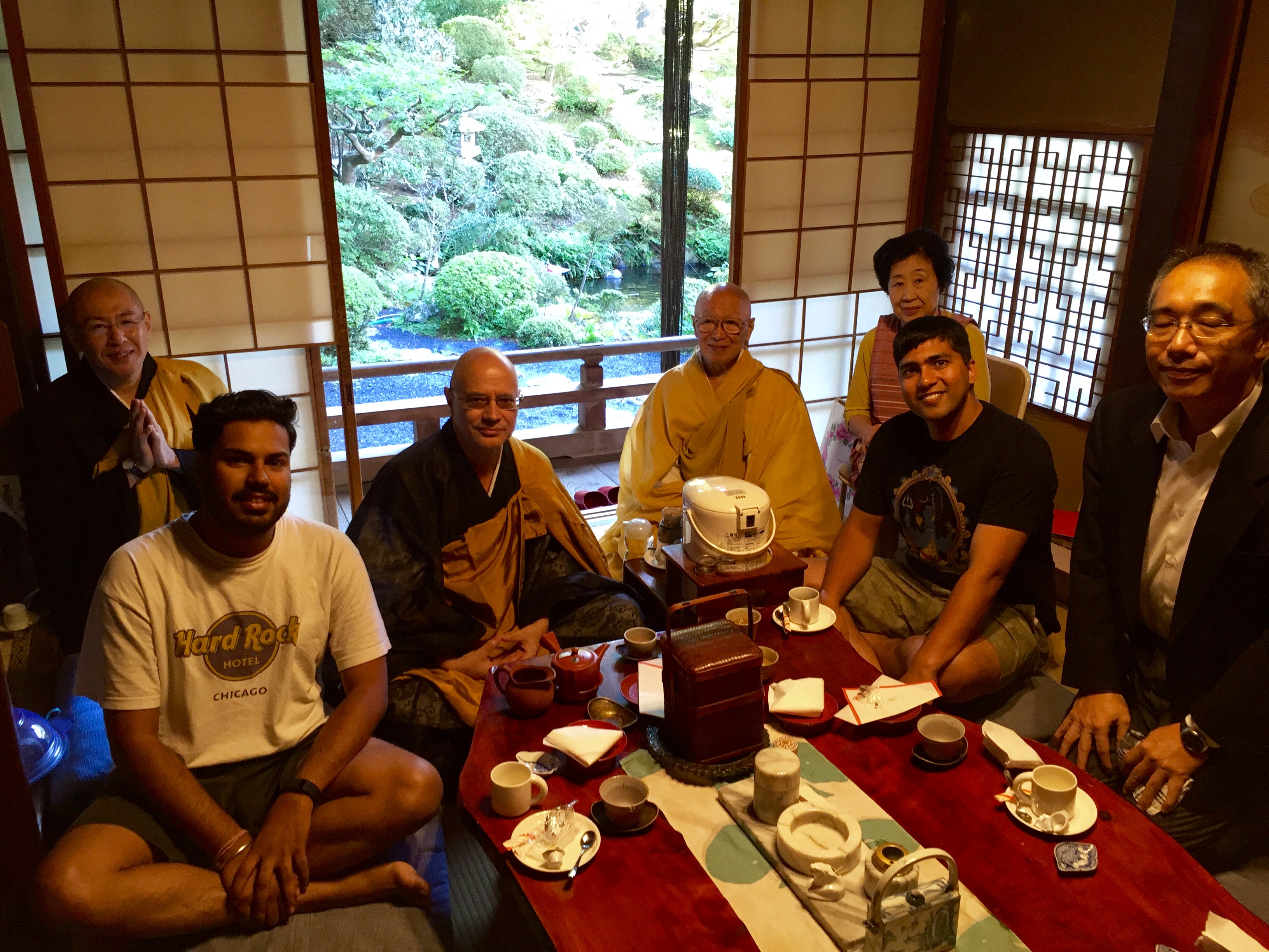 Morning tea with monks at Muryokoin, Koyasan