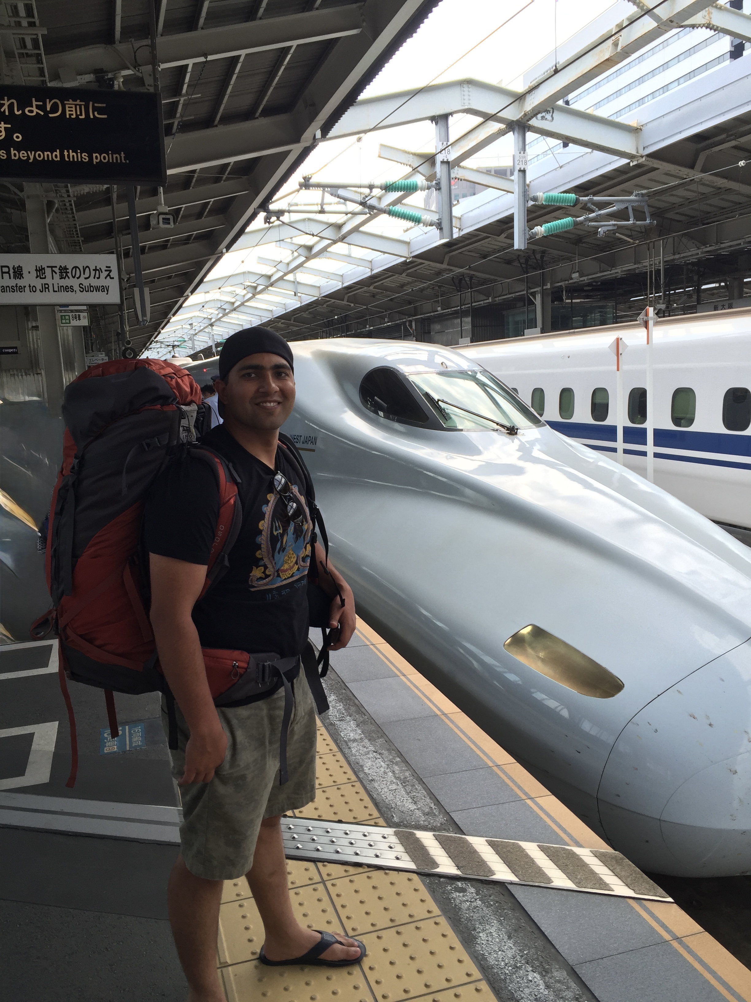 Boarding a train at Osaka Station