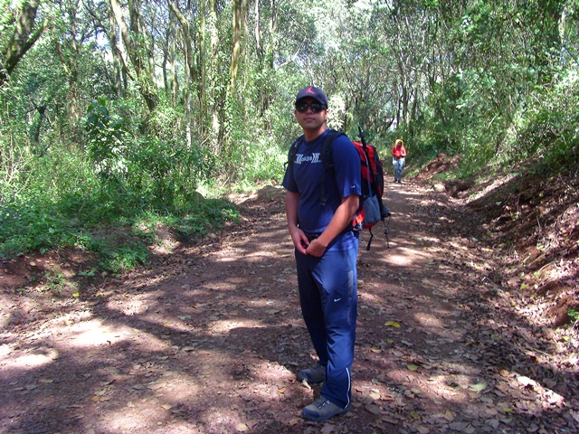 Starting the trail at Machame Gate, light-packed and ready.